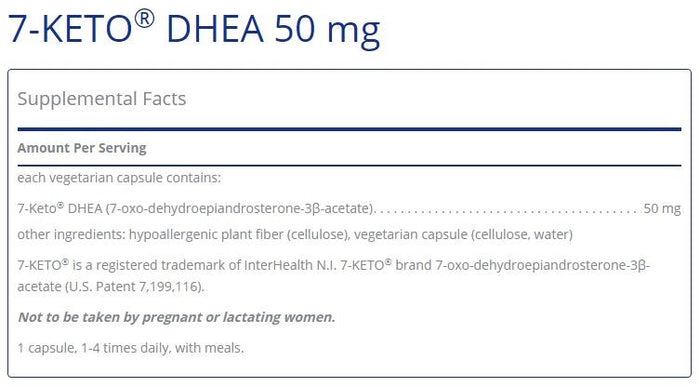 7-KETO DHEA 50mg 60 capsules by Pure Encapsulations