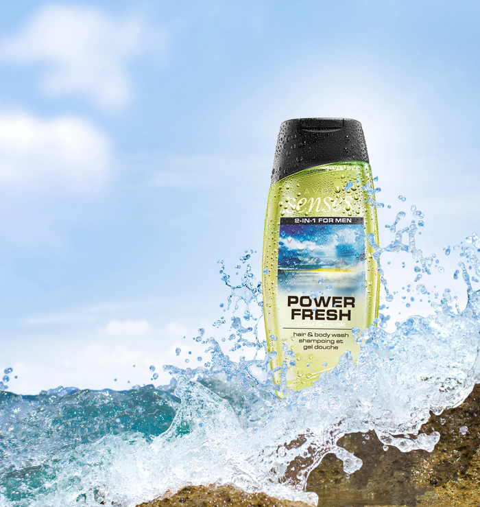 Avon Senses 2 in 1 For Men Power Fresh Yuzu & Musk Hair & Body Wash - 250ml