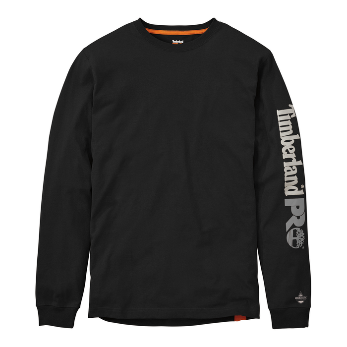 BASE PLATE BLENDED LONG SLEEVE T-SHIRT WITH LOGO - 015-Jet Black | Timberland PRO TB0A1HRV