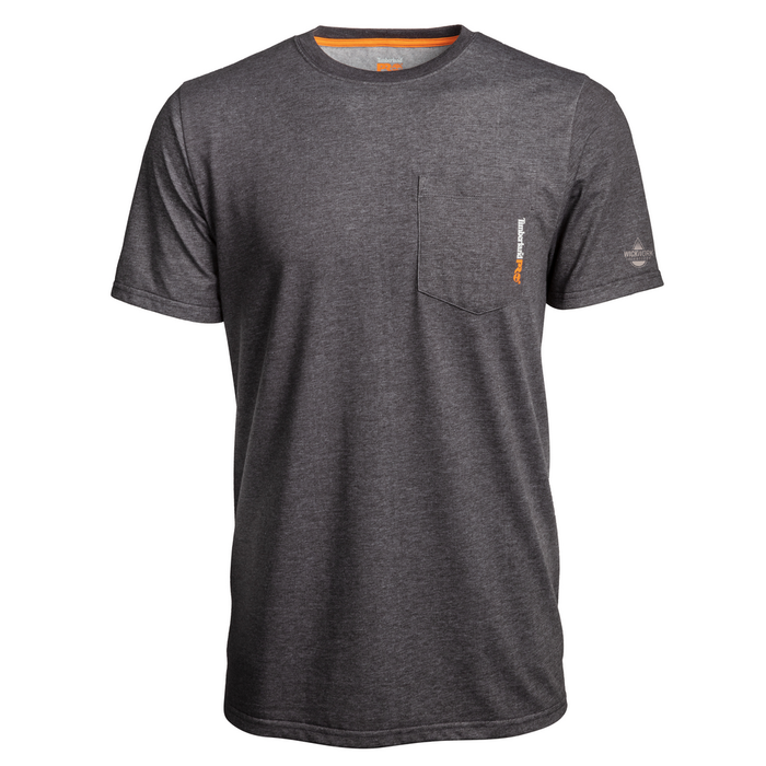 BASE PLATE BLENDED SHORT-SLEEVE T-SHIRT (BIG/TALL) - 013-Dark Charcoal Heather | Timberland PRO TB0A1OZ4