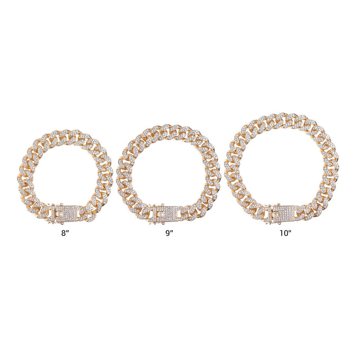 Cuban Link Chain Bracelet Gold 13mm - ikatehouse