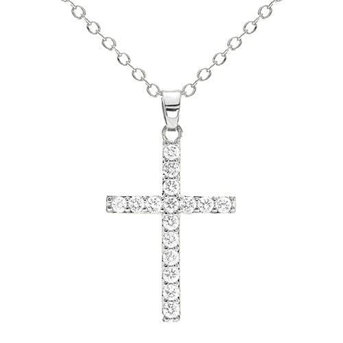 Cubic Zirconia Cross Pendant Necklace - ikatehouse