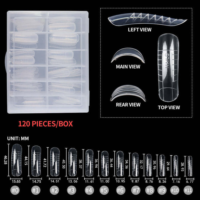 Rarjsm 120Pcs Extension Nail Molds