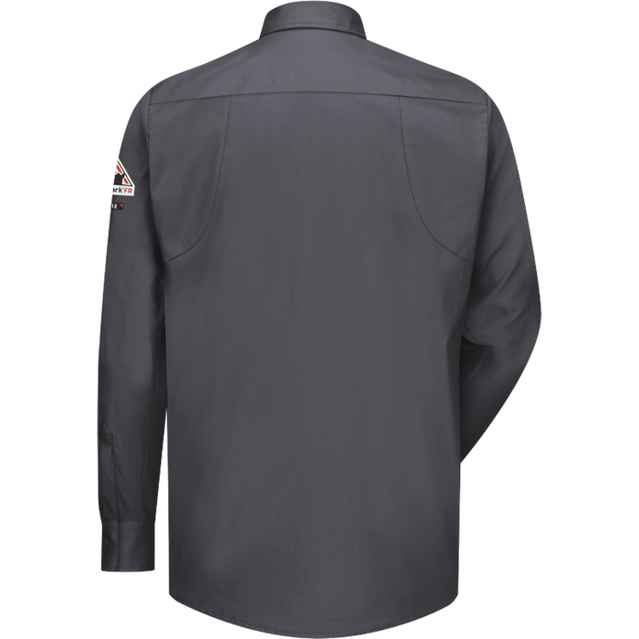 FR IQ SERIES LONG SLEEVE PATCH POCKET SHIRT - CH-Charcoal | Bulwark QS32