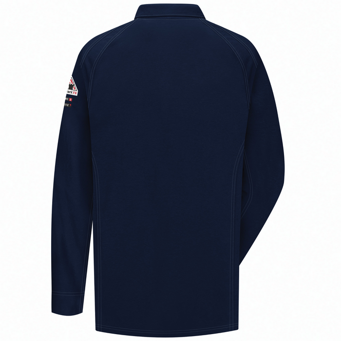 FR IQ SERIES LONG SLEEVE POLO - DB-Dark Blue | Bulwark QT12
