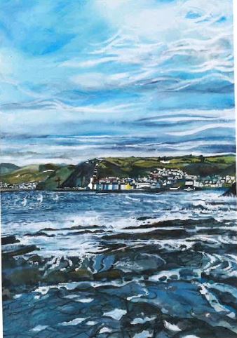 Individual Card 'Aberystwyth from Morfa Bychan' by Lizzie Spikes