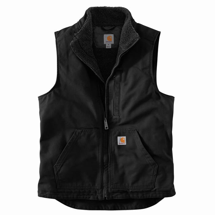 LOOSE FIT WASHED DUCK LINED MOCKNECK VEST - BLK-Black | Carhartt 104277