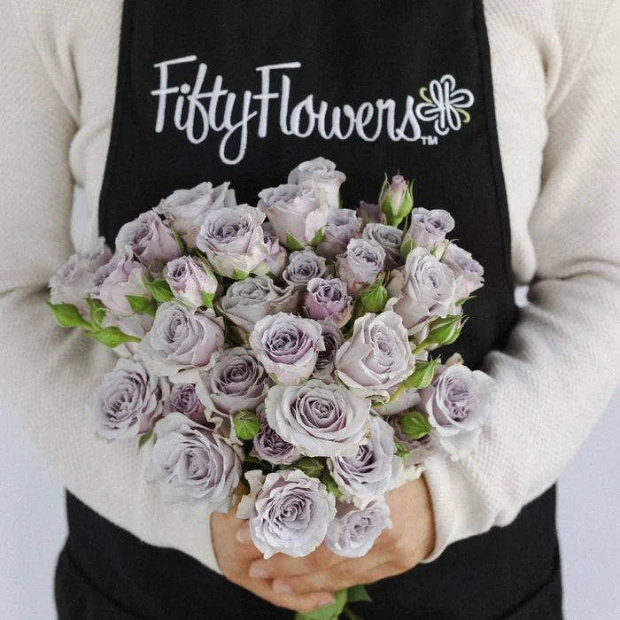 Nirvana Lavender Spray Roses Apron - Image