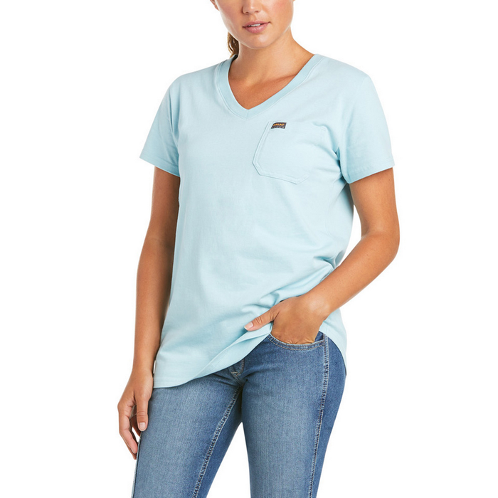 REBAR COTTON STRONG RETRO FLAG SHORT-SLEEVE TOP - 400-Blue | Ariat 10035406