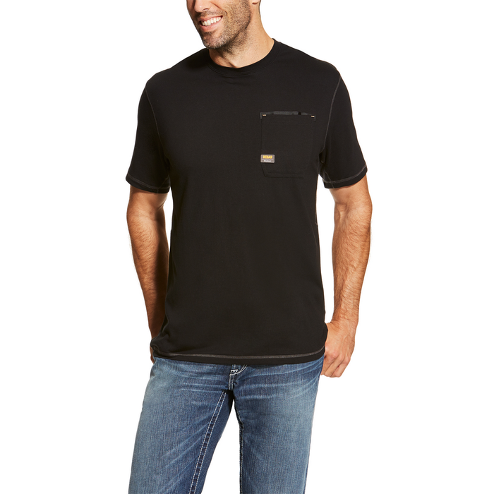 REBAR WORKMAN HEAVY DUTY SHORT SLEEVE T-SHIRT - 001-Black | Ariat 10019129