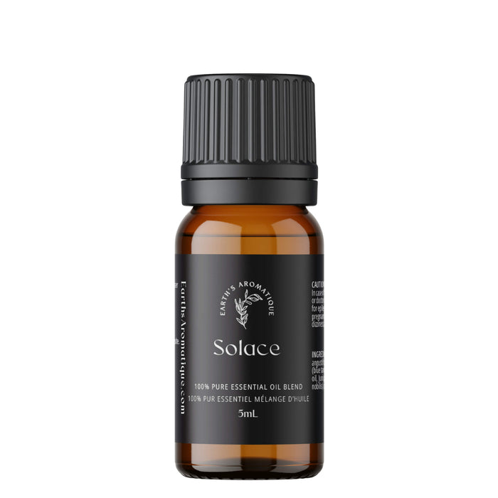 Bottle of Earth's Aromatique Solace Essential Oil Blend 5mL