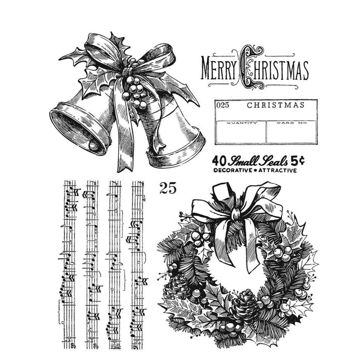 Tim Holtz - Cling Stamps 7"X8.5" - Department Store. These red rubber stamps come mounted on cling foam. Great for using with Tim's signature distressing techniques! Package includes an assortment of cling rubber stamps on an 7x8.5 inch backing sheet. Available at Embellish Away located in Bowmanville Ontario Canada.
