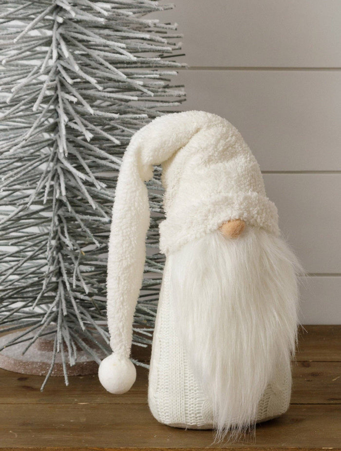 White Gnome With Fuzzy Hat
