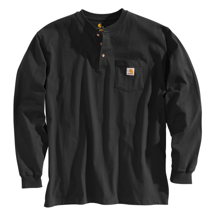 WORKWEAR POCKET LONG SLEEVE HENLEY - BLK-Black | Carhartt K128