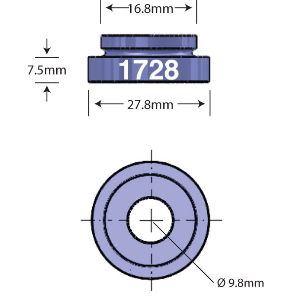 1728 Open Bore Adapter Dimensions