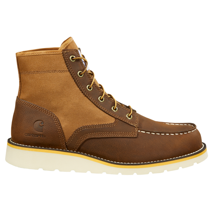6-INCH NON-SAFETY MOC TOE WEDGE BOOT - BRN-Brown Leather And Tan Duck | Carhartt FW6035-M