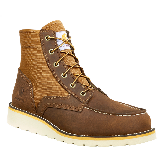 6-INCH NON-SAFETY MOC TOE WEDGE BOOT - BRN-Brown Leather And Tan Duck | Carhartt FW6035-M