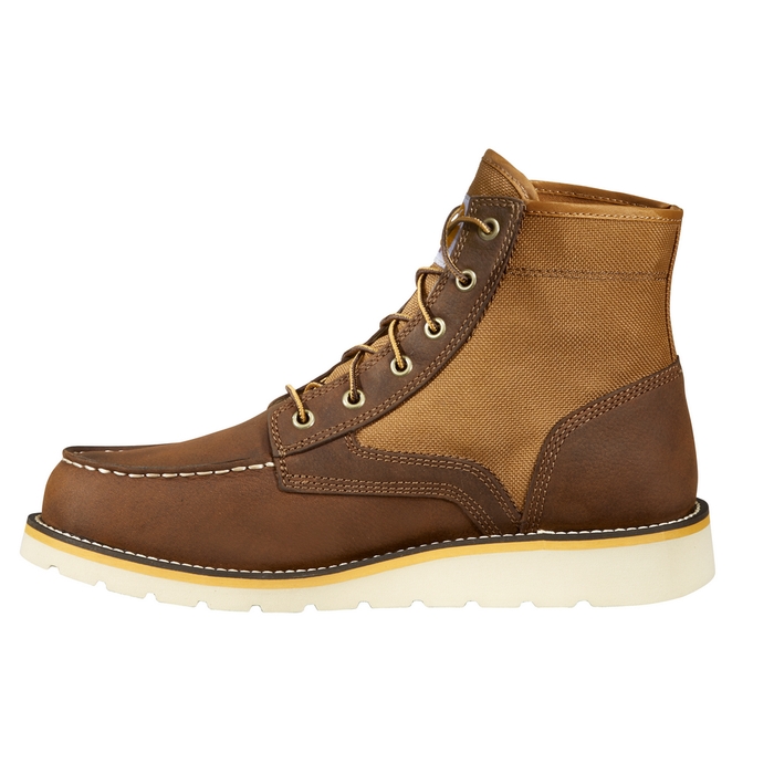 6-INCH NON-SAFETY MOC TOE WEDGE BOOT - BRN-Brown Leather And Tan Duck | Carhartt FW6035-M
