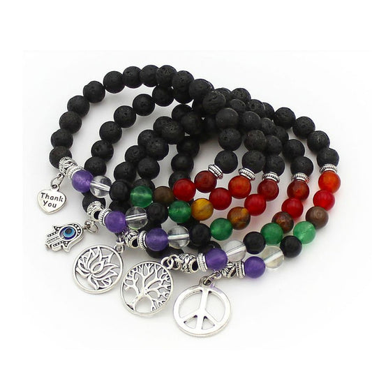 Lava Willpower Chakra Charm  Healing Bracelets