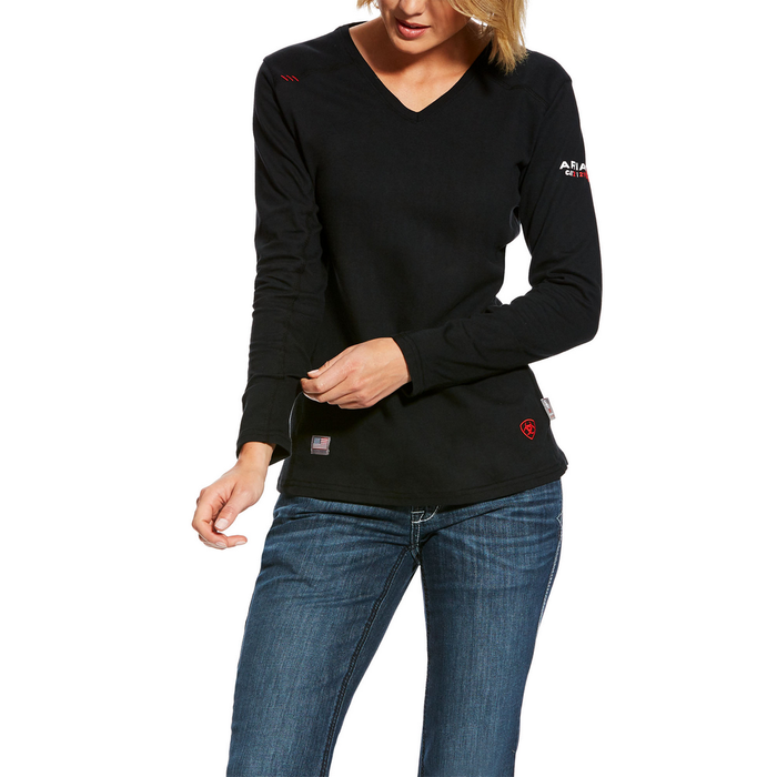 AC FR LONG SLEEVE TOP - 001-Black | Ariat 10025382