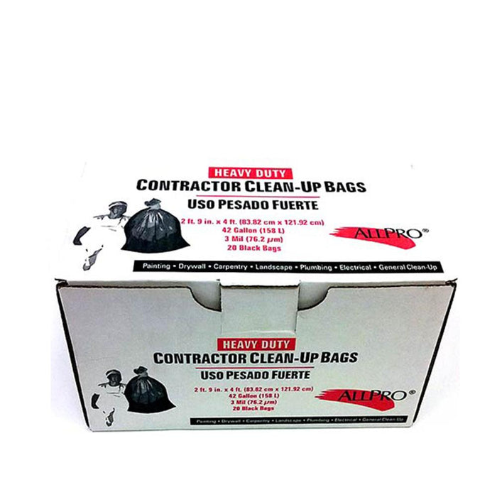 ALLPRO 3mil contractor garbage bags, available at Clement's Paint in Austin, TX.