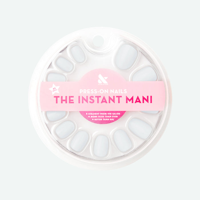 Angelfish | Round | Extra Short pale sky blue press-on nails in round shape for quick and easy at-home manicure
