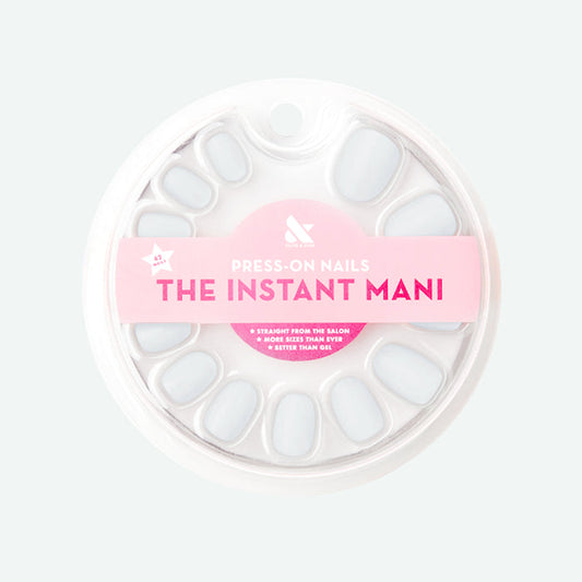 Angelfish | Round | Extra Short pale sky blue press-on nails in round shape for quick and easy at-home manicure