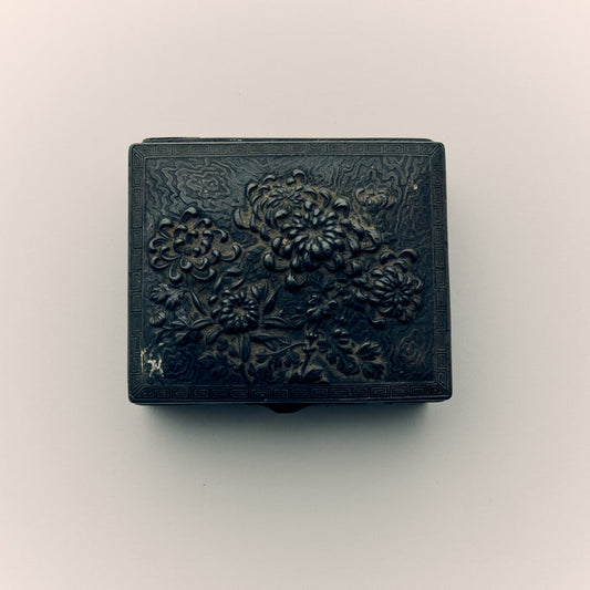 Antique Japanese Wood & Brass Jewellery Box
