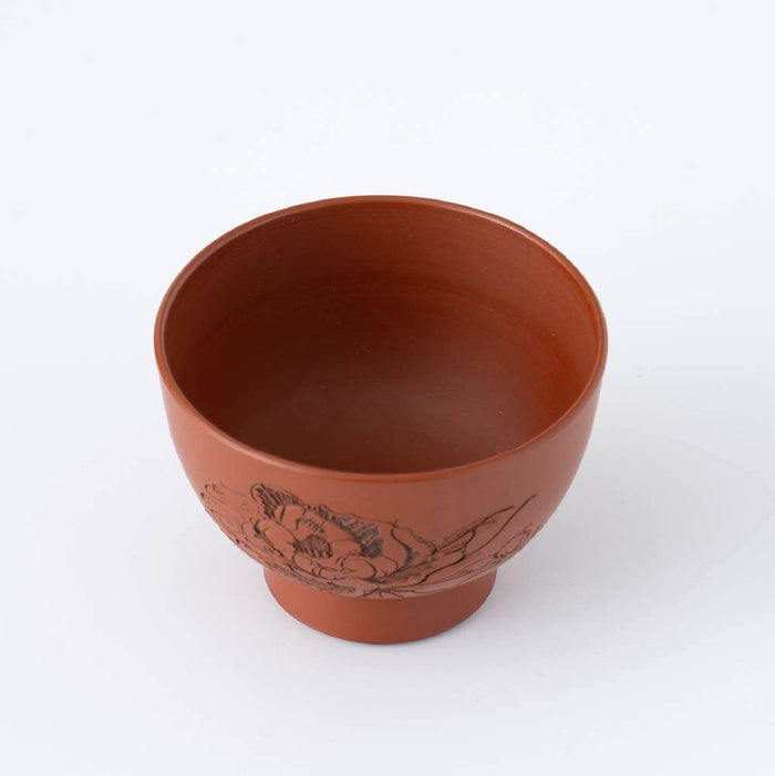 Antique Yunomi Teacup [Peony Flower]-Set of 2