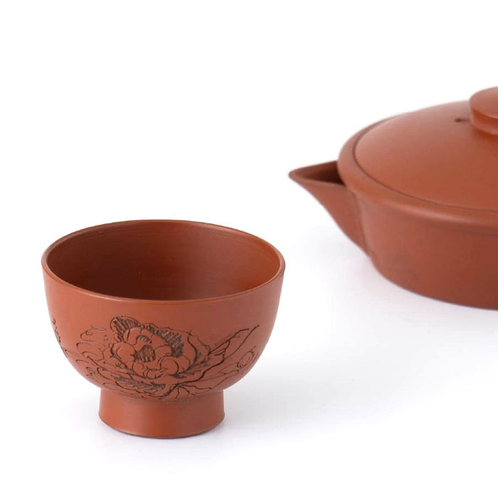 Antique Yunomi Teacup [Peony Flower]-Set of 2