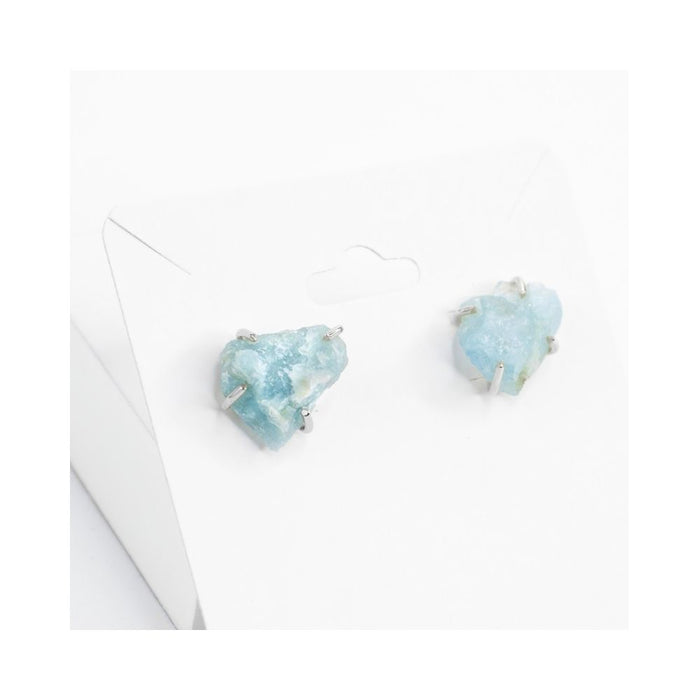 Aquamarine Raw Earrings
