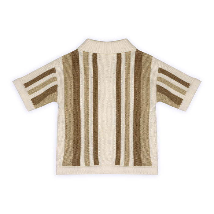 Archie Textured Stripe Baby Shirt Back (Organic Cotton)