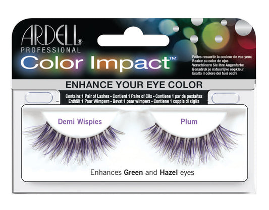 Pair of Ardell Demi Wispies Lash Plum false lashes side by side featuring clustered lash fibers
