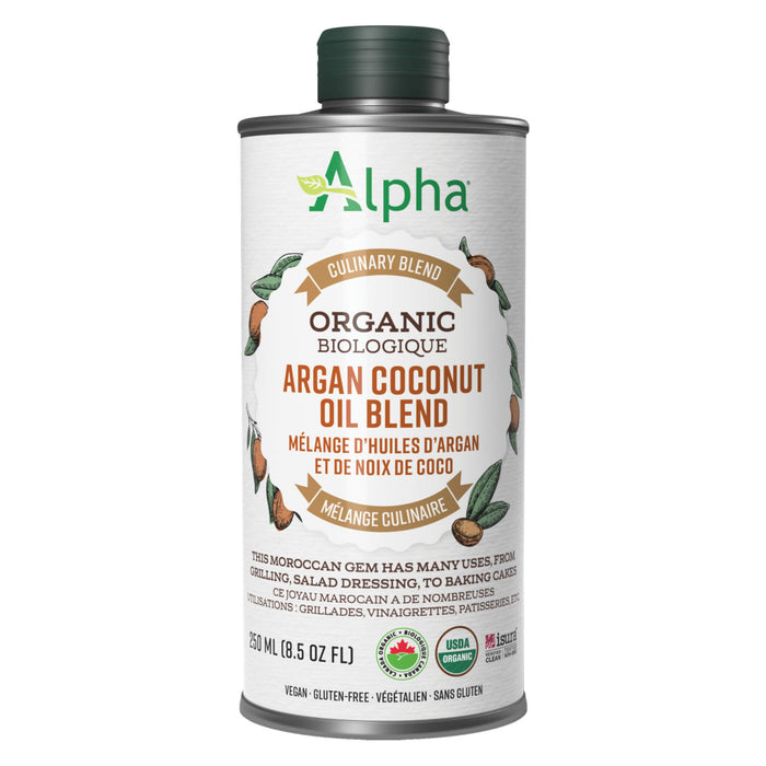 Bottle of Alpha Organic Argan Coconut Oil Blend 250ml