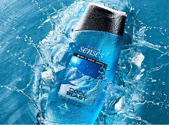 Avon Senses 2 in 1 For Men Cool Blast Arctic Alpine & Marine Hair & Body Wash - 250ml