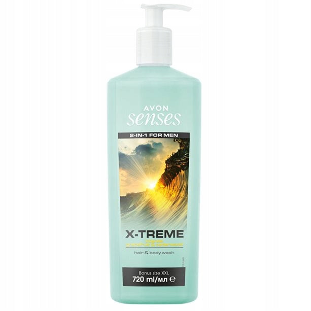 Avon Senses 2 in 1 For Men X-Treme Grapefruit & Cedarwood Hair & Body Wash XXL - 720ml