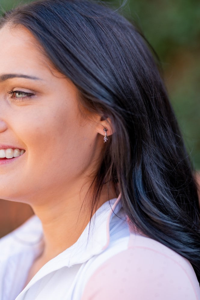 AWST Int'l Sterling Silver Snaffle Bit Hoop Earrings - Breeches.com