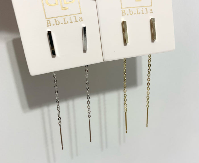 Bar & Chain Threaders In Silver or Gold