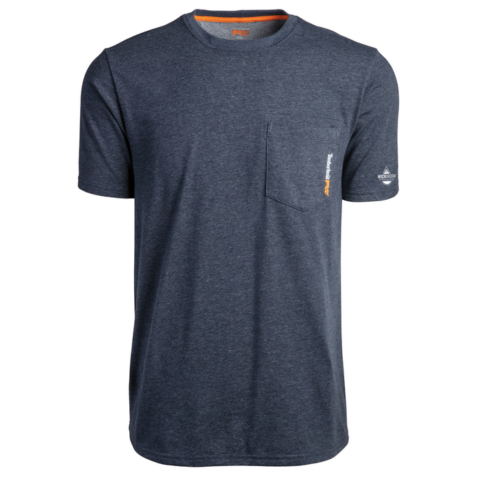 BASE PLATE BLENDED SHORT SLEEVE T-SHIRT - 440-Navy Heather | Timberland PRO TB0A1HNS