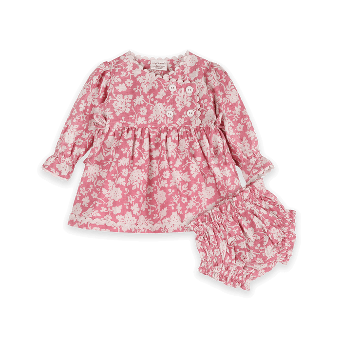 Beatrice Floral Baby Dress & Bloomer Set (Organic Cotton) - Outfit Set