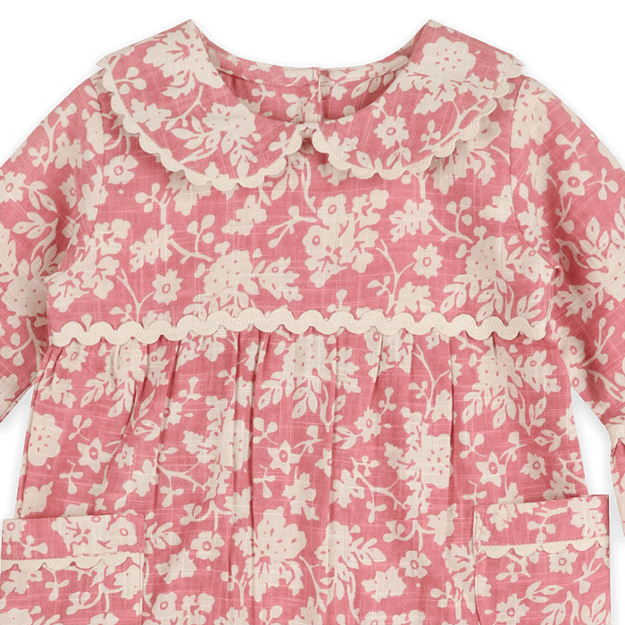 Beatrice Floral Baby Jumpsuit & Headband (Organic Cotton) - Detail