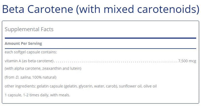 Beta Carotene 90 capsules by Pure Encapsulations