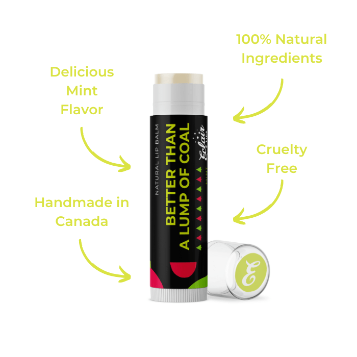 Eclair Better Than A Lump of Coal lip balm with mint flavor & natural...