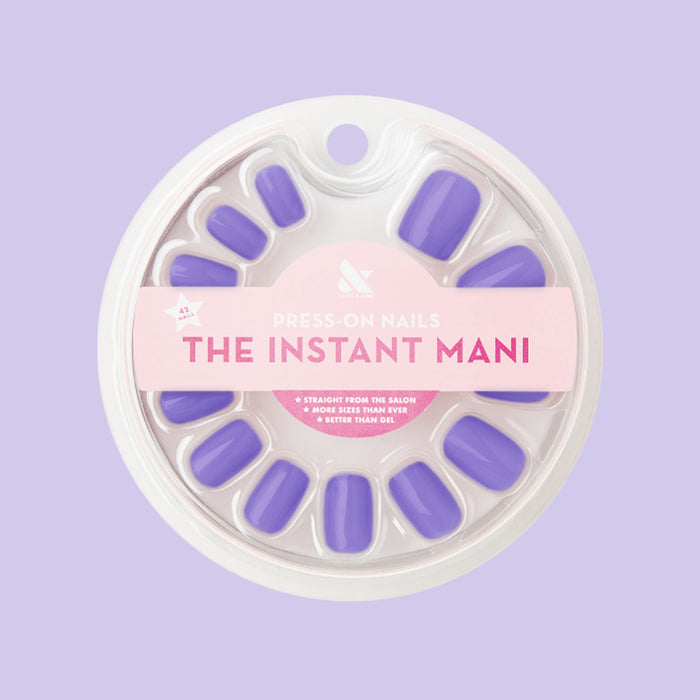 Bold & Unshaken | Squoval | Short purple press-on nails for quick, bold at-home manicure with a smooth finish