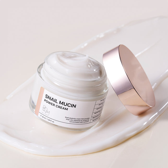 BOM Snail Mucin Power Cream - intensyviai drėkinantis ir stangrinantis veido kremas