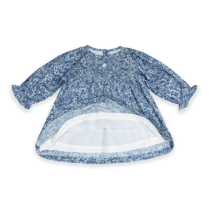 Cecilia Floral Baby Dress with Bows & Bloomer Set (Organic Cotton) - Voile Lining