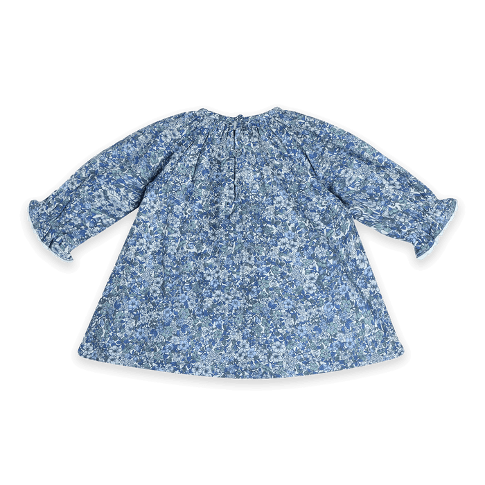 Cecilia Floral Baby Dress with Bows & Bloomer Set (Organic Cotton) - Back