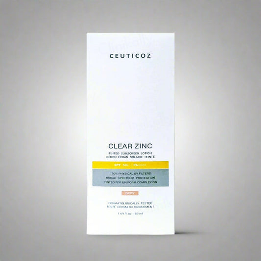 Ceuticoz Clear Zinc Tinted Sunscreen Lotion SPF 50+ PA++++ (Ivory)