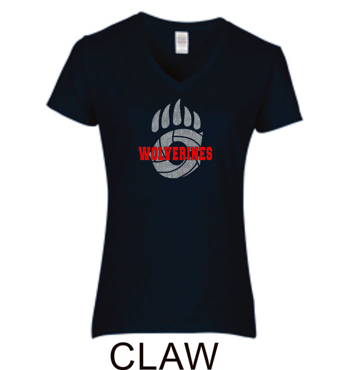 Chap Volleyball Ladies Fit Tee in 4 Designs- Matte or Glitter