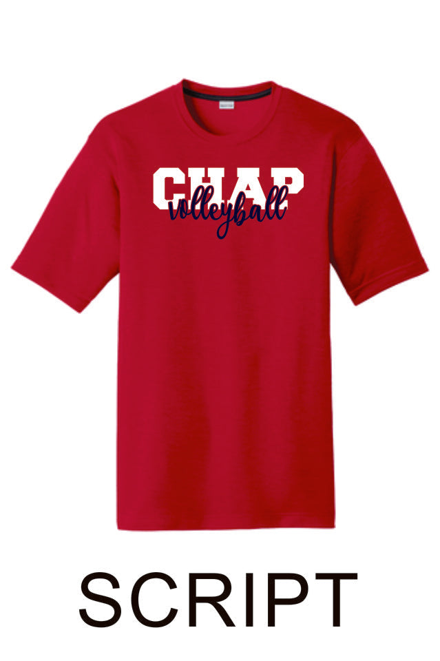 Chap Volleyball Sport-Tek Unisex Wicking Tee -4 designs
